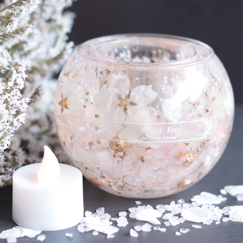 選べる天然石アロマストーン】「満開の桜とローズクォーツの水中庭園