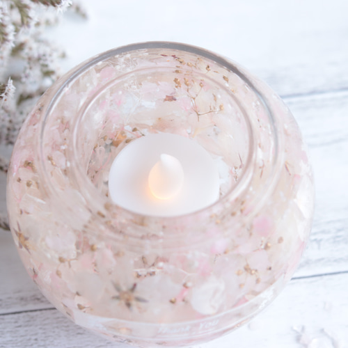 選べる天然石アロマストーン】「満開の桜とローズクォーツの水中庭園