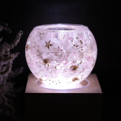 選べる天然石アロマストーン】「満開の桜とローズクォーツの水中庭園