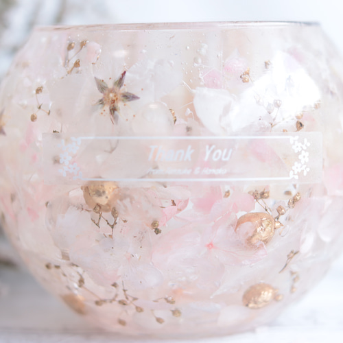 選べる天然石アロマストーン】「満開の桜とローズクォーツの水中庭園