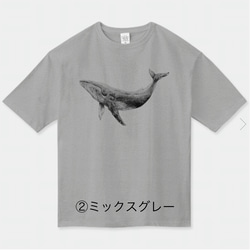 ★映画でご着用いただきました★７色 ◆ シロナガスクジラくんのビッグシルエットTシャツ 5枚目の画像