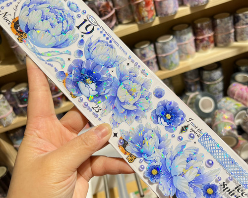 Meow Illustration 和紙 マスキングテープ 《Flower Field》 [M