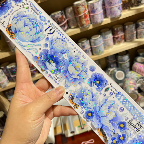 海外PETテープ 切り売り 花 雪蓮の舞 海外マステ コラージュ