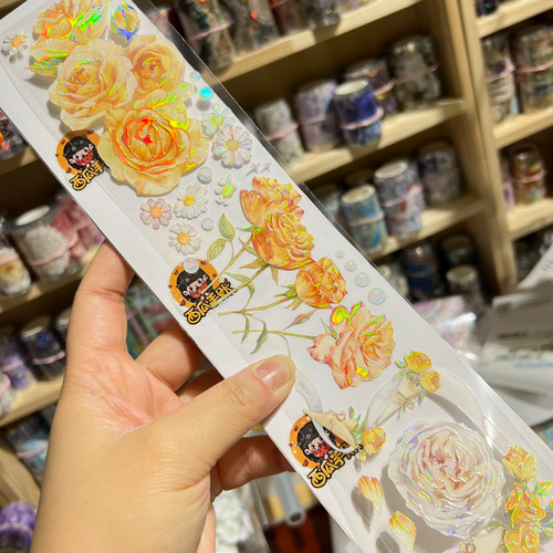 海外PETテープ 切り売り 花 ライトブルーデイ／マーガレット