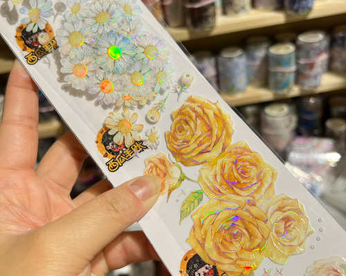海外PETテープ 切り売り 花 ライトブルーデイ／マーガレット