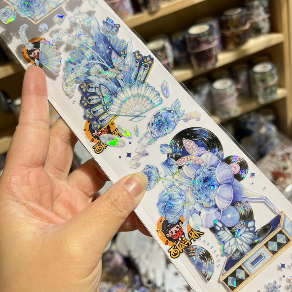 【K180-G】海外PET マスキングテープ　マステ切り売り　大背景　お花　お城 K180-G】海外PET マスキングテープマステ切り売り大背景お花お城