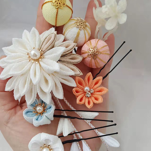 選べる 玉飾り 2.5cm 丸飾り 和玉 玉かんざし 成人式 卒園 七五三