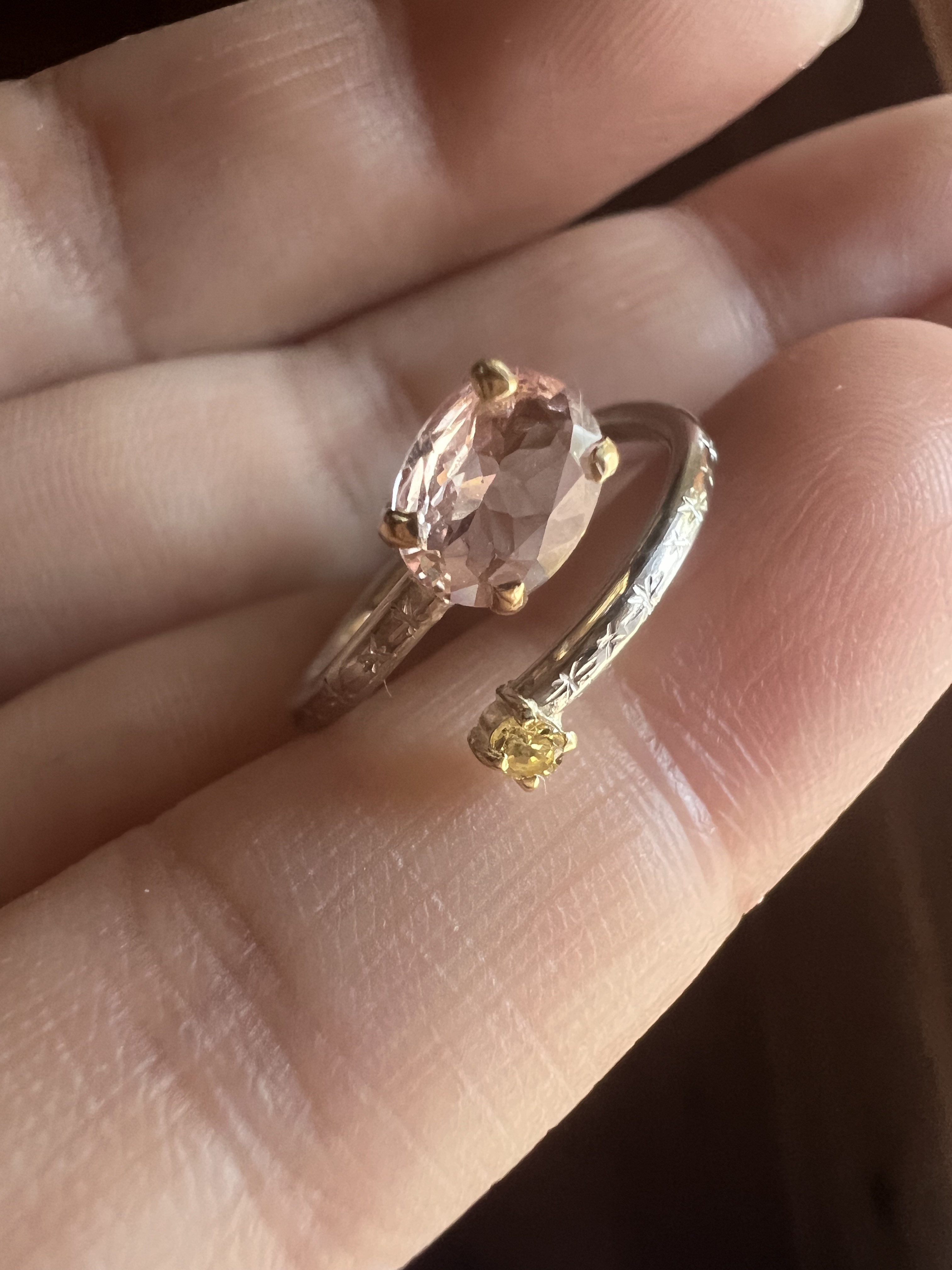 Pt900 モルガナイト　4.73 ダイヤモンド　0.41 リング　指輪