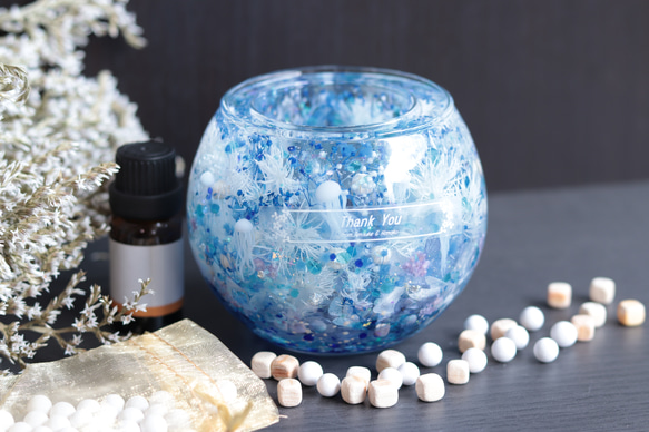 選べるアロマストーン&檜キューブ】「海月(クラゲ)と水中花」アロマ