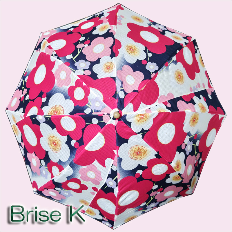 折り畳み日傘★浴衣生地★ポップレッド系