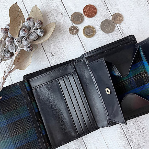 英国デザインValise二つ折りミニ手帳型財布 イートンブラック 5枚目の画像