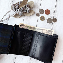 英国デザインValise二つ折りミニ手帳型財布 イートンブラック 6枚目の画像