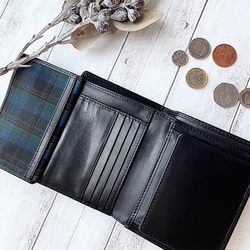英国デザインValise二つ折りミニ手帳型財布 イートンブラック 4枚目の画像