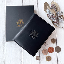英国デザインValise二つ折りミニ手帳型財布 イートンブラック 8枚目の画像