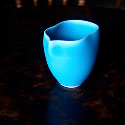 トルコ青釉 片口（ターコイズブルーのかたくち） 1枚目の画像