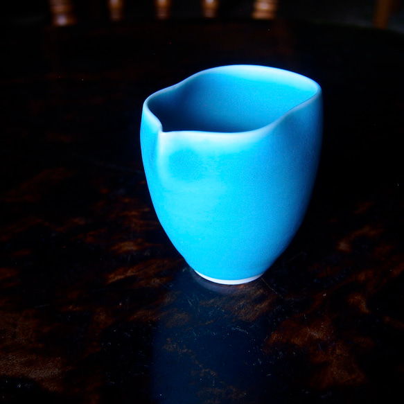 トルコ青釉 片口（ターコイズブルーのかたくち） 1枚目の画像