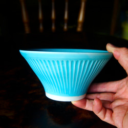 トルコ碧釉 深鉢（ターコイズブルーの深鉢です） 2枚目の画像