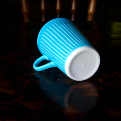 トルコ青釉 マグカップ／大（ターコイズブルーの大きめのマグカップ） 4枚目の画像