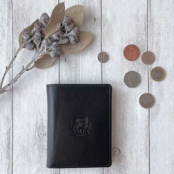 英国デザインValise二つ折りミニ手帳型財布 レーシンググリーン 1枚目の画像