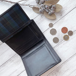 英国デザインValise二つ折りミニ手帳型財布 レーシンググリーン 4枚目の画像