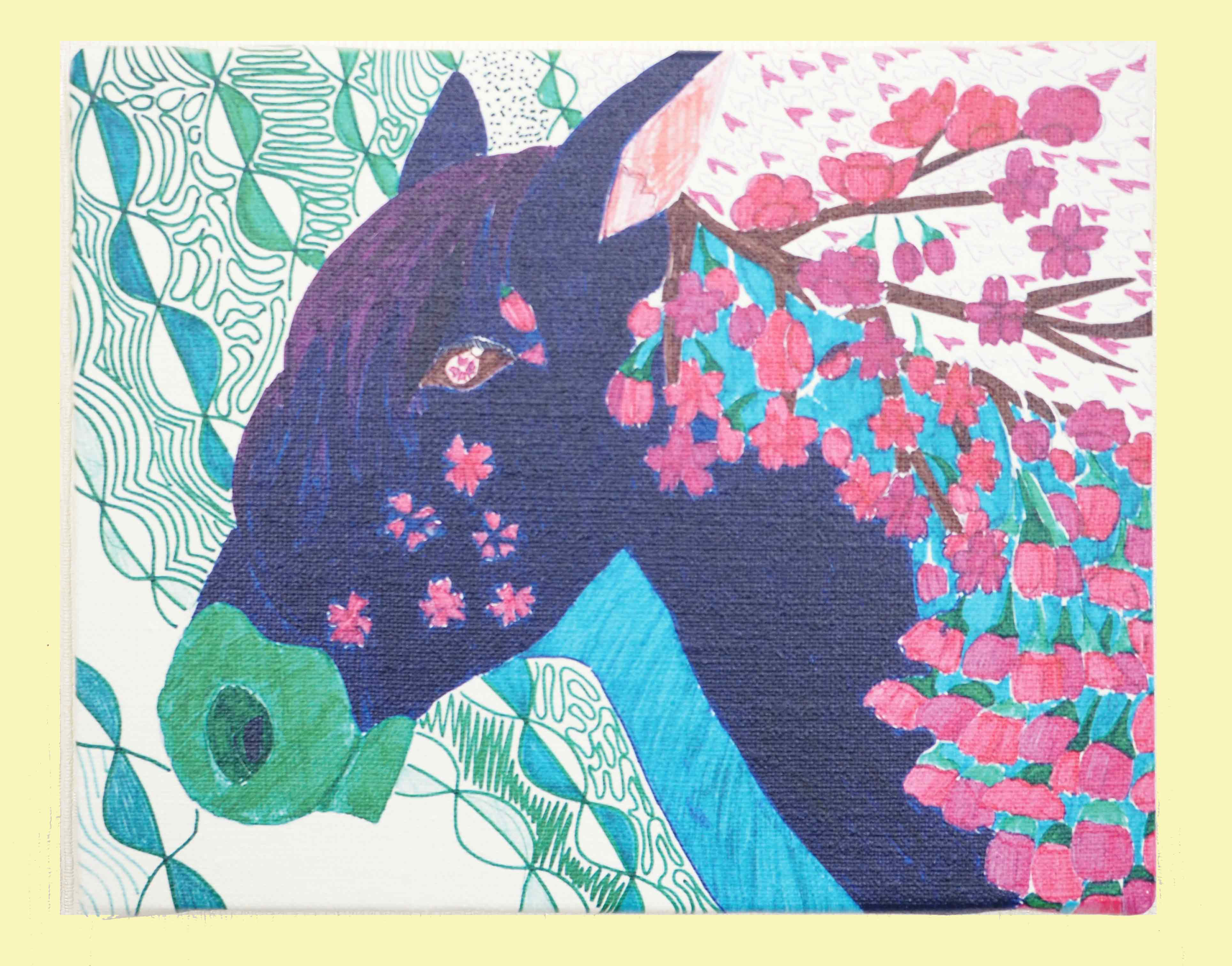 キャンバス複製画 馬と桜 SAKURAI Hina #waC Ω 絵画
