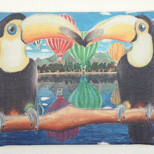 愛鳥の似顔絵「小鳥ブレーメン（リアル版）A3サイズ」オーダー