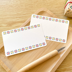 北欧フラワーのメッセージカード 10枚入 名刺サイズ ギフト ラッピング プレゼント レトロ 可愛い シンプル おしゃれ 4枚目の画像