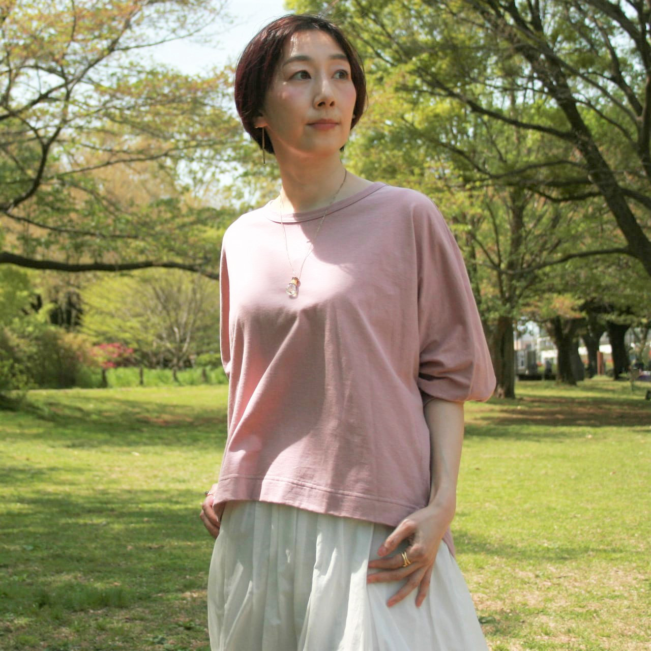 ＭottaiDyeオーガニックコットン天竺7分袖 ドルマンスリーブTシャツ CSTS-354