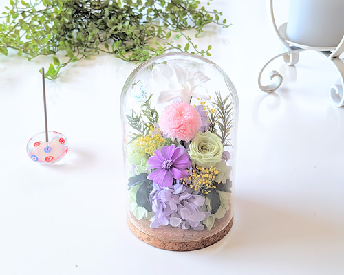 お供え用 おおきめ仏花 プリザーブドフラワーアレンジ作品 ガラスドームで長持ち 楽天市場】仏花 プリザーブドフラワー 仏壇用 通販 ブリザーブド