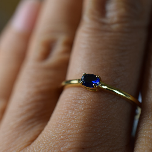 ARG23-156 加熱あり スリランカ産 天然 藍色 サファイア リング 指輪