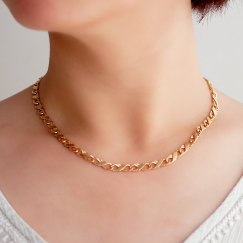 長さ変更可能！k18gp ヴィンテージ8の字チェーンのフリーレングス