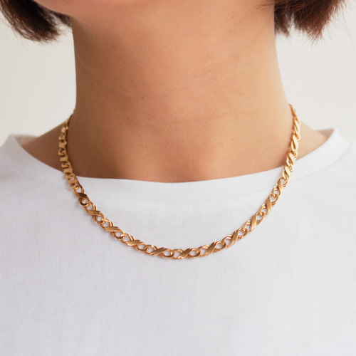 長さ変更可能！k18gp ヴィンテージ8の字チェーンのフリーレングス