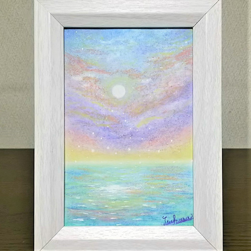 パステルアート 菫色の夏の黄昏空 パステル画原画 絵画 T's Arts 通販