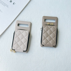 キルティング pixel 10 / aquos r10 / xperia ケース スマホショルダー