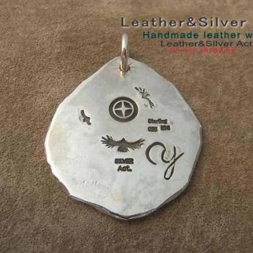 イーグル手彫りペンダントトップ ハンドメイドシルバー925 silver925