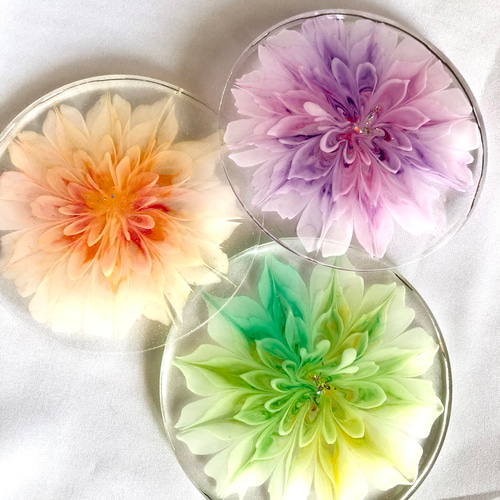 四季の花 作家物 手描 皿 コースター 四季折々、季節の花を12枚のコースターに。コースターセット