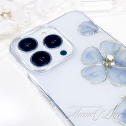 【mariaglace】Milkypearl スマホケース レジン フラワー iPhone15pro iPhone14 7枚目の画像