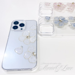 [mariaglace] Milkypearl 智慧型手機外殼 樹脂花 iPhone15pro iPhone14 第2張的照片