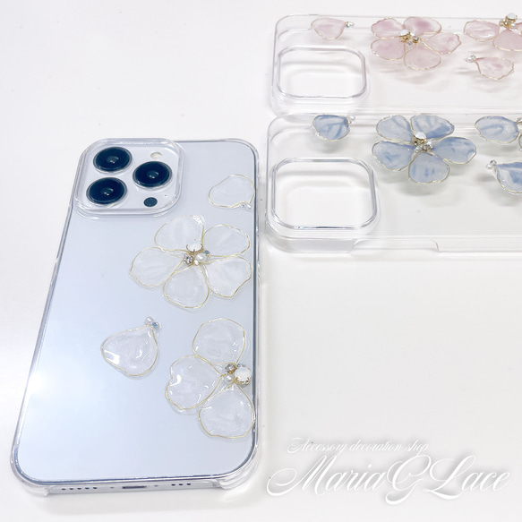 [mariaglace] Milkypearl 智慧型手機外殼 樹脂花 iPhone15pro iPhone14 第2張的照片