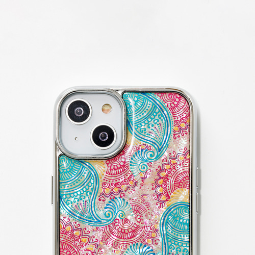 手描き】天然貝螺鈿アート ☆ スマホケース（Sheetal Design6