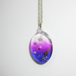 【値下げ】マーメイドティア・ジュエル　ペンダント　紫の海　巻貝 2枚目の画像