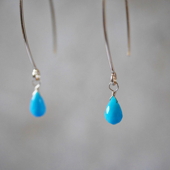 高品質スリーピングビューティターコイズのドロップピアス 稀少◇最も美しいスリーピングビューティーターコイズのドロップ