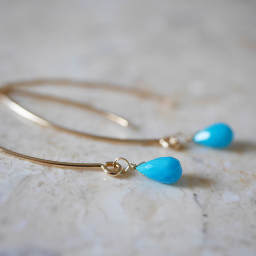 高品質スリーピングビューティターコイズのドロップピアス スリーピングビューティーターコイズピアス – Mays