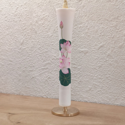 【蓮の花】　絵ろうそく　贈り物　手土産　お供え　和蠟燭　伝統工芸品　キャンドル　Japanesecandle 3枚目の画像