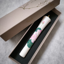 【蓮の花】　絵ろうそく　贈り物　手土産　お供え　和蠟燭　伝統工芸品　キャンドル　Japanesecandle 1枚目の画像