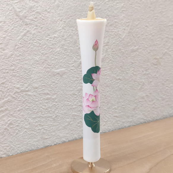 【蓮の花】　絵ろうそく　贈り物　手土産　お供え　和蠟燭　伝統工芸品　キャンドル　Japanesecandle 4枚目の画像