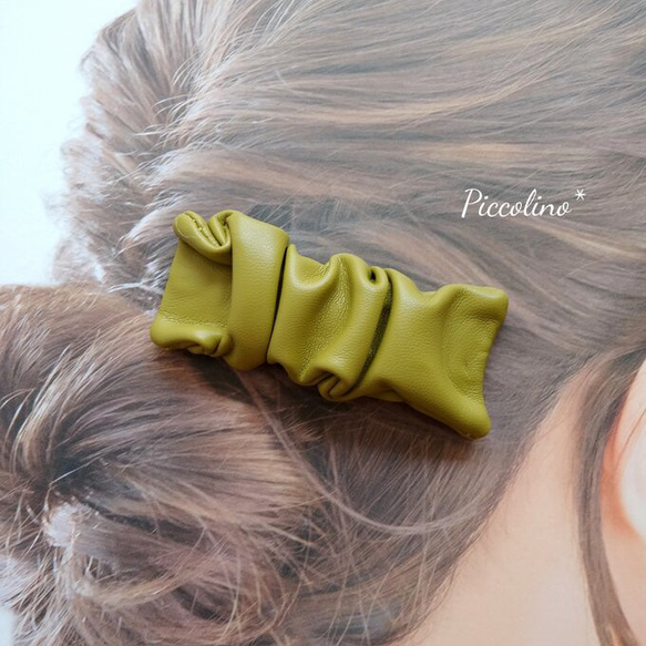 大人カラー☆合皮レザーのヘアクリップ☆5色☆select accessory 7枚目の画像