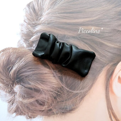 大人カラー☆合皮レザーのヘアクリップ☆5色☆select accessory 5枚目の画像