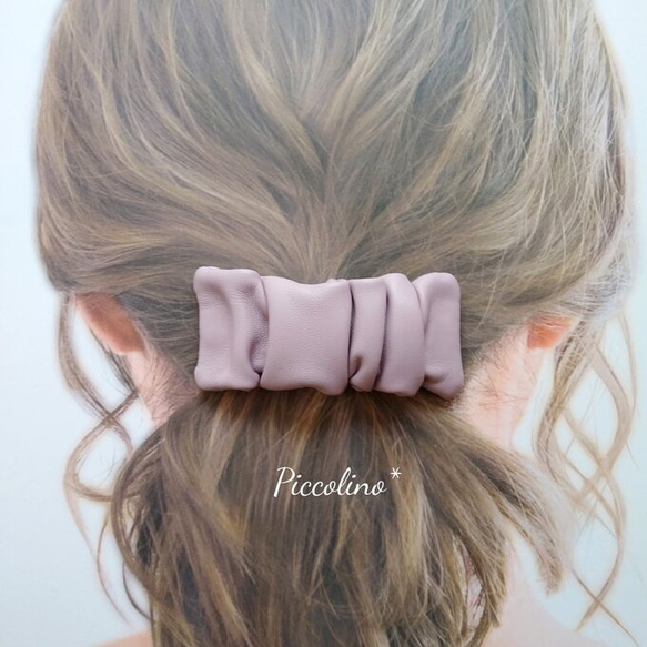 大人カラー☆合皮レザーのヘアクリップ☆5色☆select accessory 9枚目の画像