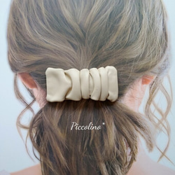 大人カラー☆合皮レザーのヘアクリップ☆5色☆select accessory 8枚目の画像